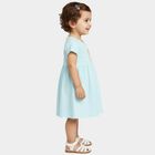 Infants' Light Green Regular Fit Lace Trim Frock, Light Green, small