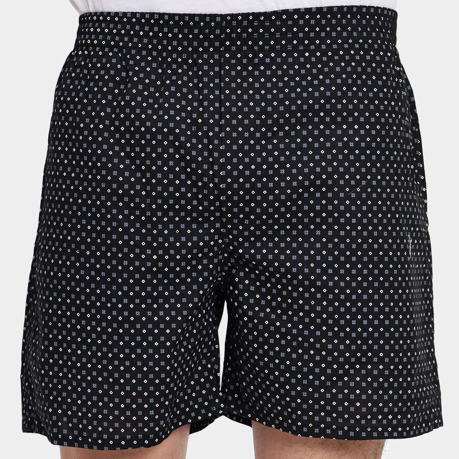 Men's Cotton Boxers, Black, large image number null