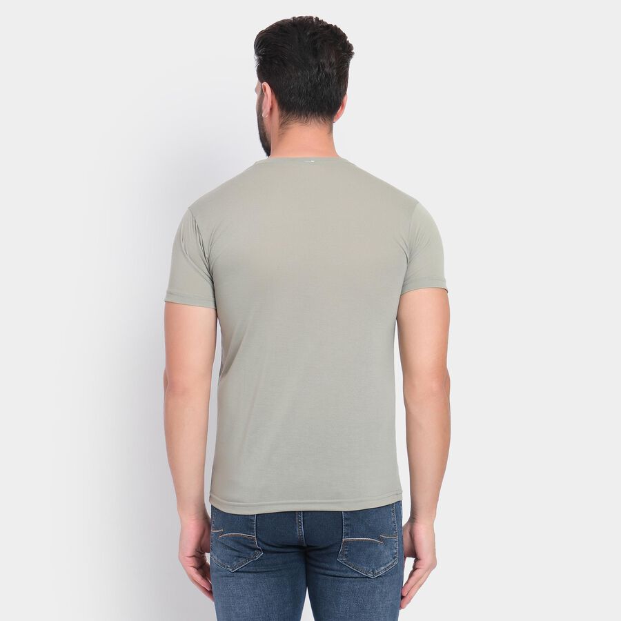 Men's Round Neck Half Sleeves T-Shirt , Light Green, large image number null