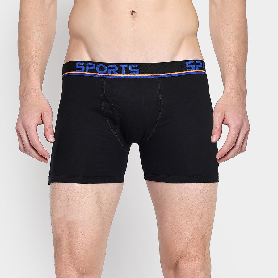 Men's 100% Cotton Trunks, काला, large image number null