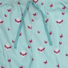 Girls' Blue Regular Fit Graphic Printed Pyjama, Light Blue, small