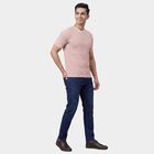 Men's Off-White Henley Neck Casual T-Shirt, Off White, small