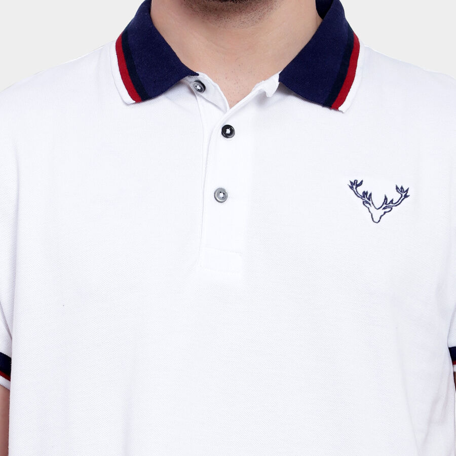 Solid Polo Shirt, सफ़ेद, large image number null