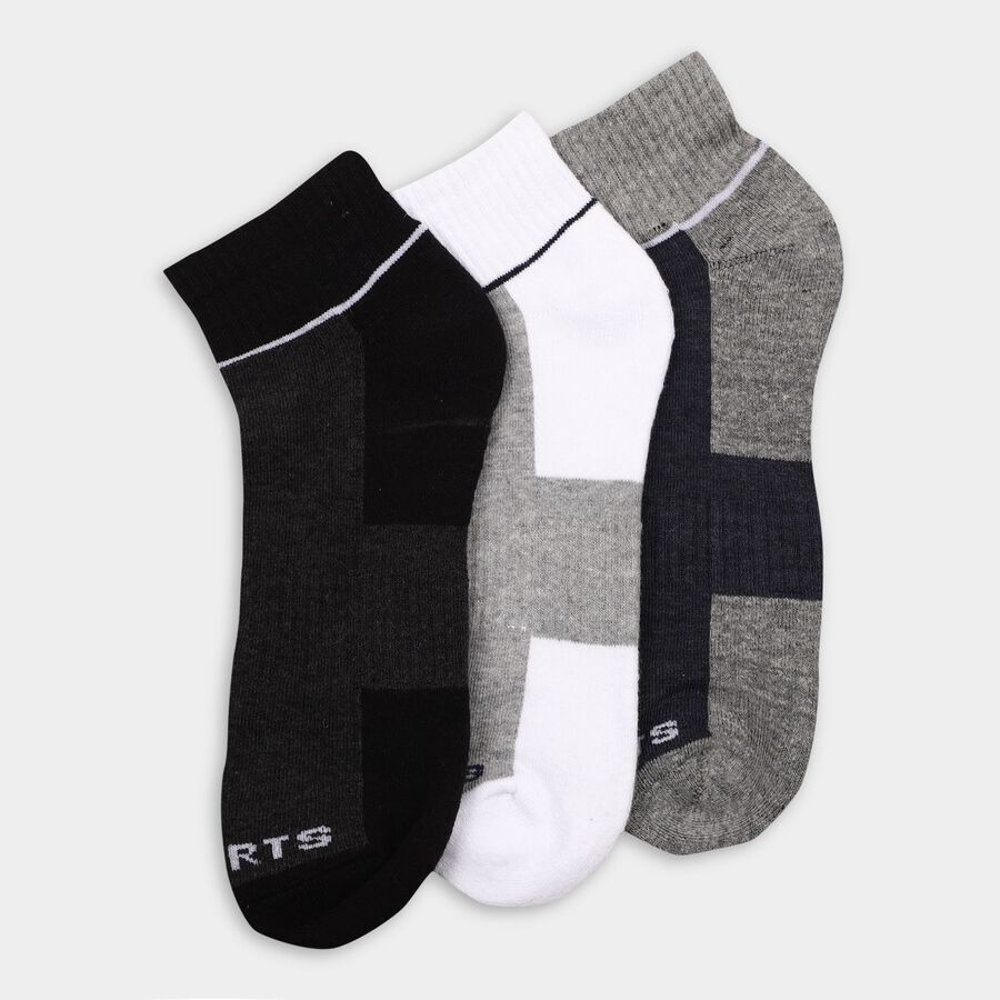 Men's Socks (Pack of 3), चारकोल, large