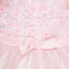 Girls' Soft Pink Sequined Floral Party Wear Frock, हल्का गुलाबी, small image number null