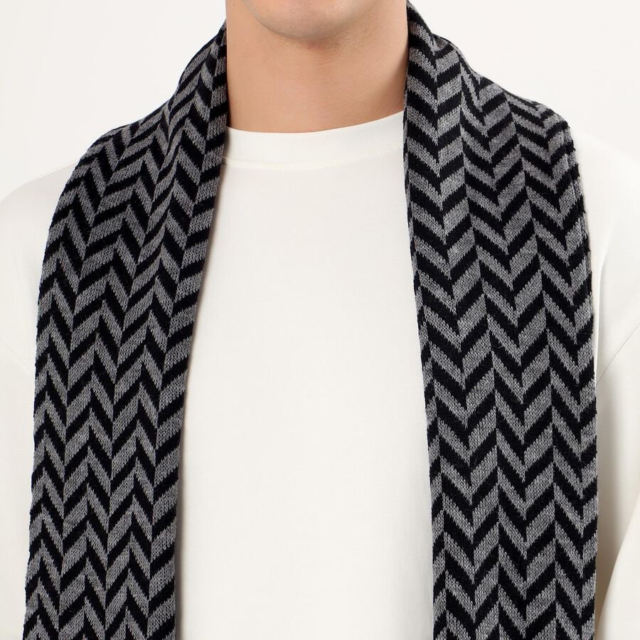 Men's Muffler, काला, large image number null
