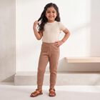 Girls Brown Long Johns Thermal, भूरा, small