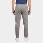 Men's Grey Slim Fit Zip Pocket Track Pants, मिश्रित हल्का ग्रे, small