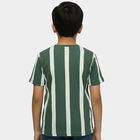 Boys Green Crew Neck Casual Half Sleeves T-Shirt, Dark Green, small