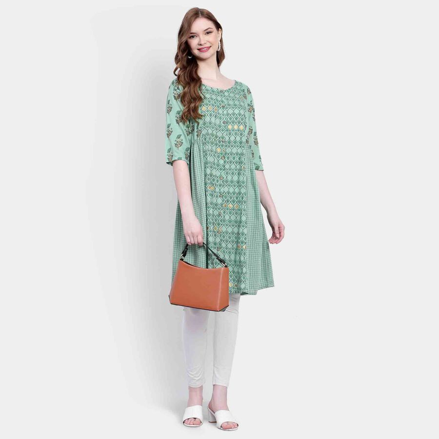 Printed Kurta, Light Green, large image number null