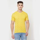 Printed V Neck T-Shirt, Mustard, small image number null