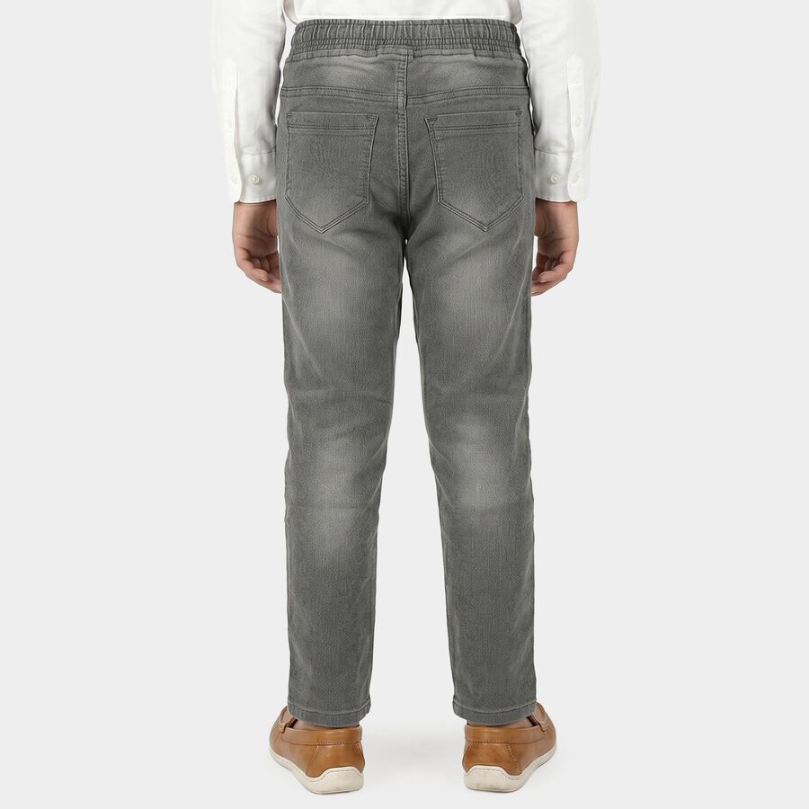 Boys Grey Straight Fit Washed Jeans, Light Grey, large