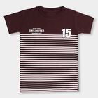 Boys' 100% Cotton Half Sleeves T-Shirt , Maroon, small image number null