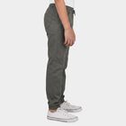 Boys' Dark Grey Regular Fit Solid Jogger Trousers, गहरा ग्रे, small