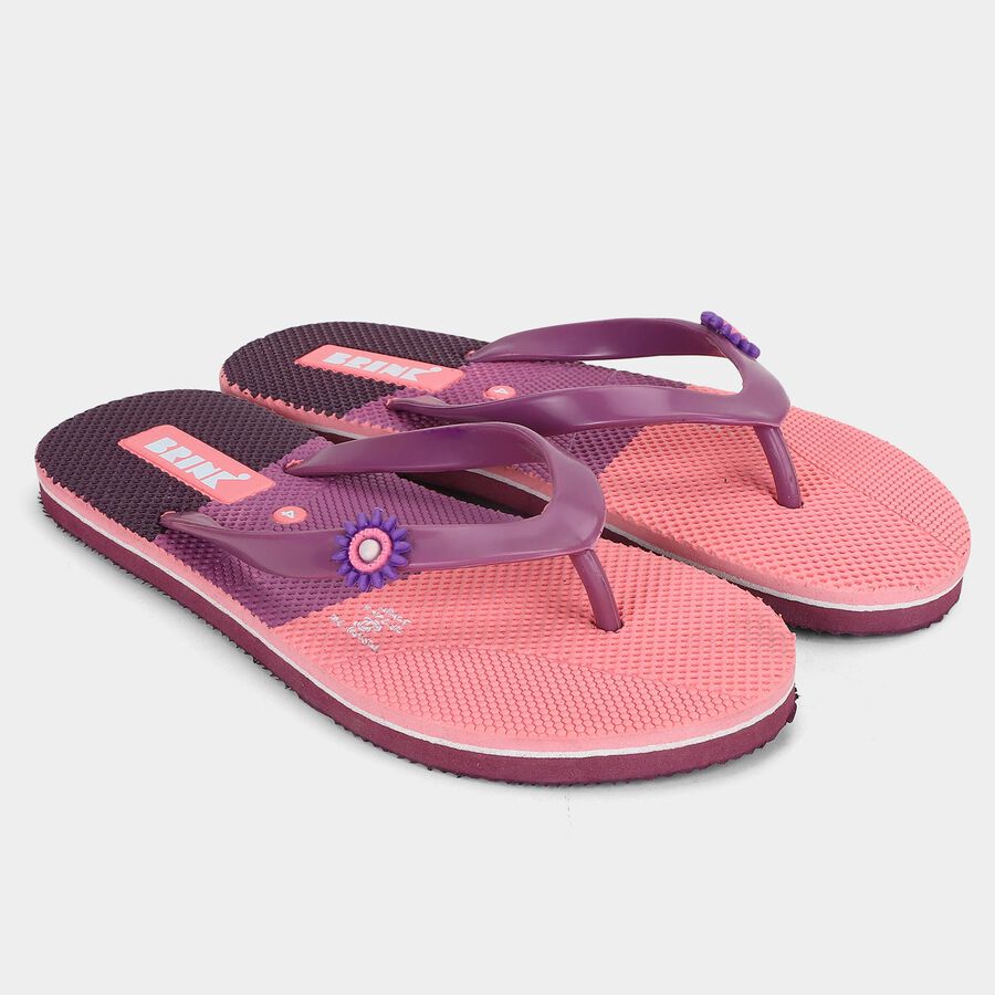 Women's Purple Flip-Flop Slippers, बैंगनी, large