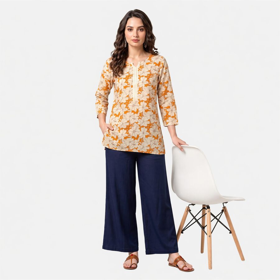 Women's Coral Straight Kurti, Coral, large