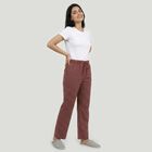 Women's Maroon Straight Fit Checked Lounge Pyjama, मरून, small