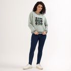 Women's Light Sage Green Crew Neck Casual Sweatshirt, Light Green, small image number null