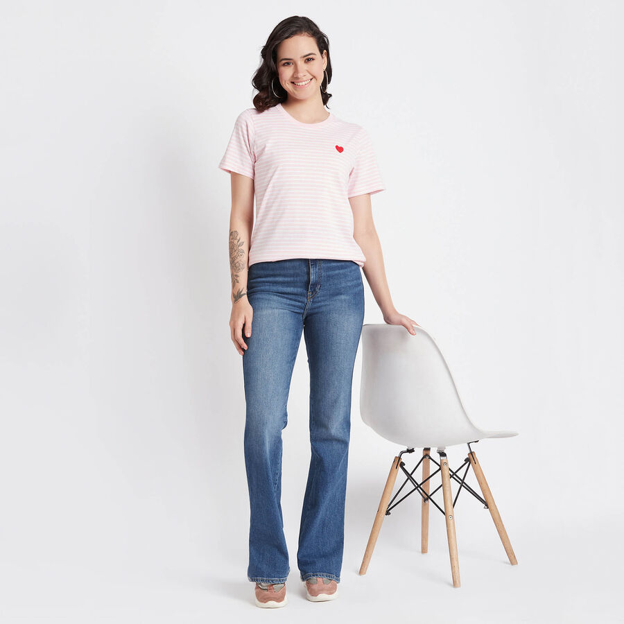 All Over Print Round Neck T-Shirt, हल्का गुलाबी, large image number null