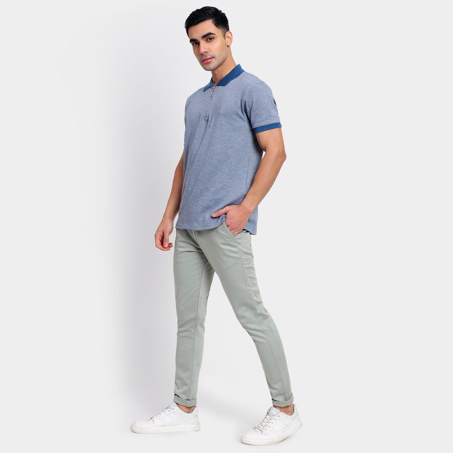 Men's Slim Fit Casual Trousers , हल्का हरा, large image number null