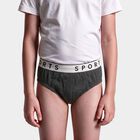 Boys Black Regular Fit Solid Briefs, Black, small