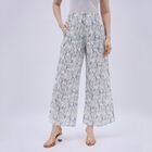 Women's White and Blue Floral Wide-Leg Palazzos, हल्का नीला, small image number null