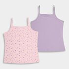 Girls' 100% Cotton Vest (Pack of 2), लाइलेक, small image number null