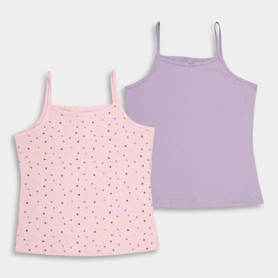 Girls' 100% Cotton Vest (Pack of 2)