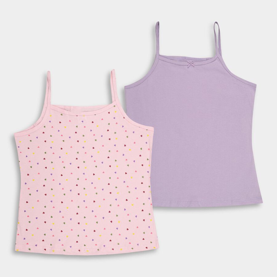 Girls' 100% Cotton Vest (Pack of 2), लाइलेक, large image number null