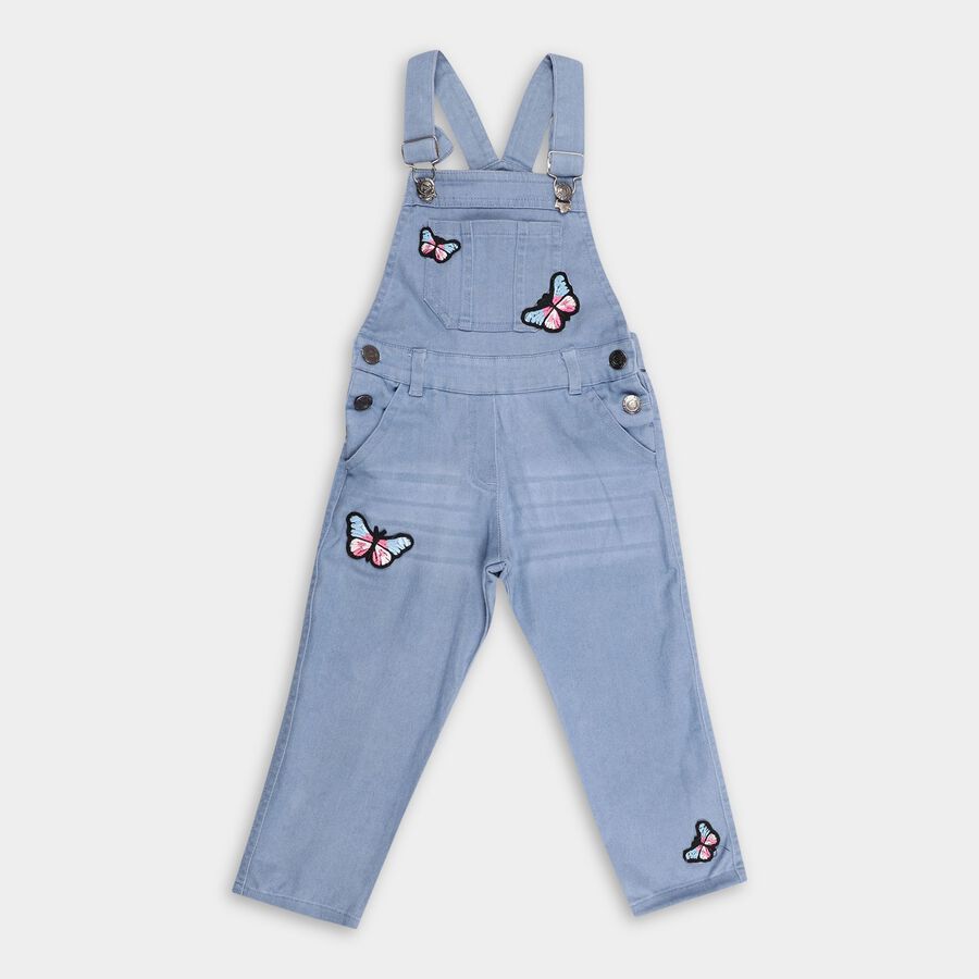 Girls' Jump Suit , Mid Blue, large image number null