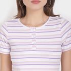 Stripes Round Neck T-Shirt, Purple, small image number null