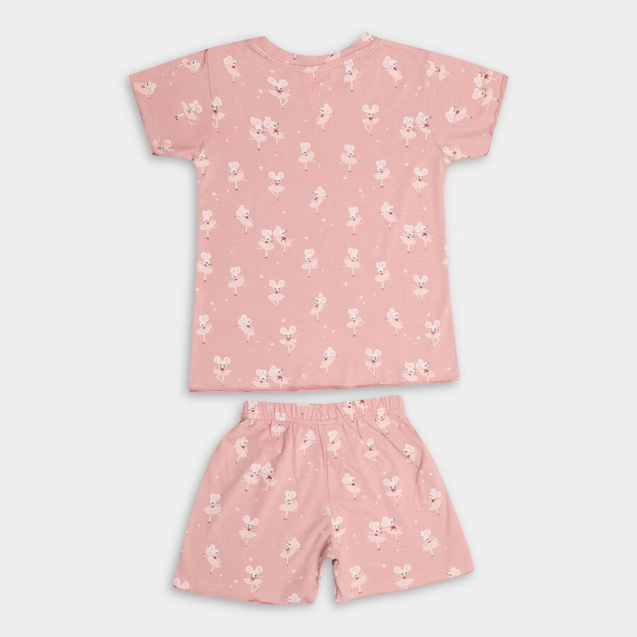 Girls' Night Suit, Light Pink, large image number null