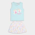 Infants' 100% Cotton Top Skirt , Aqua, small image number null