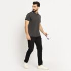 Men's Slim Fit Casual Trousers , काला, small image number null