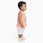 Infant Peach Cotton Sleeveless Casual Shorts Set, Peach, small