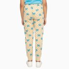 Girls' Beige Bow Print Cotton Blend Pyjama, ऑफ व्हाइट, small image number null