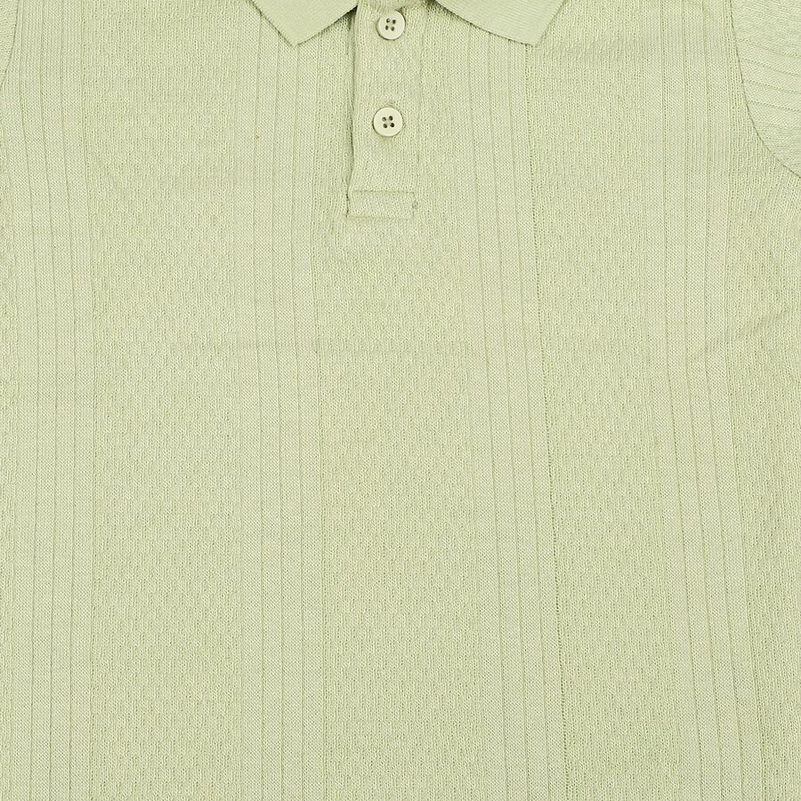 Boys Mint Green Cotton Polo Neck Casual T-Shirt, हल्का हरा, large