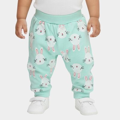 Infants Mint Green Bunny Print Cotton Pyjama