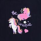 Girls' T-Shirt, नेवी ब्लू, small