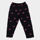Girls Black Regular Fit Solid Pyjama, काला, small
