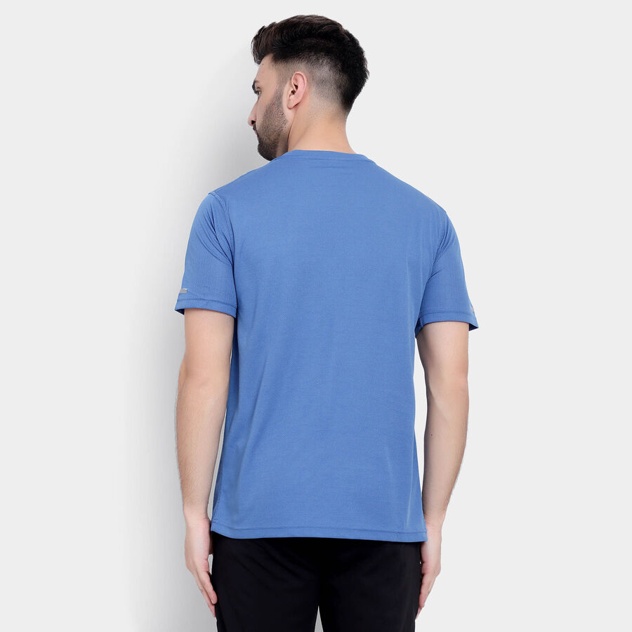 Round Neck T-Shirt, मध्यम नीला, large image number null