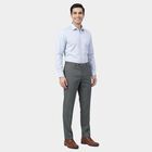 Men's Light Grey Slim Fit Flat-Front Trousers, हल्का ग्रे, small