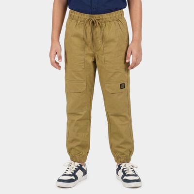 Boys' Khaki Tan Regular Fit Cargo Trousers