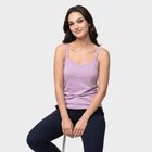 Women's Lavender Cotton Scoop Neck Camisole Slip, लाइलेक, small