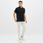 Men's Jet Black Polo Neck Casual T-Shirt, Black, small image number null