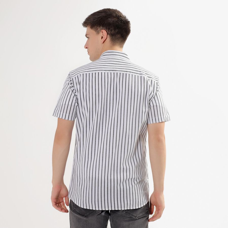 Men's Rich White Cotton Regular Collar Casual Shirt, White, large image number null
