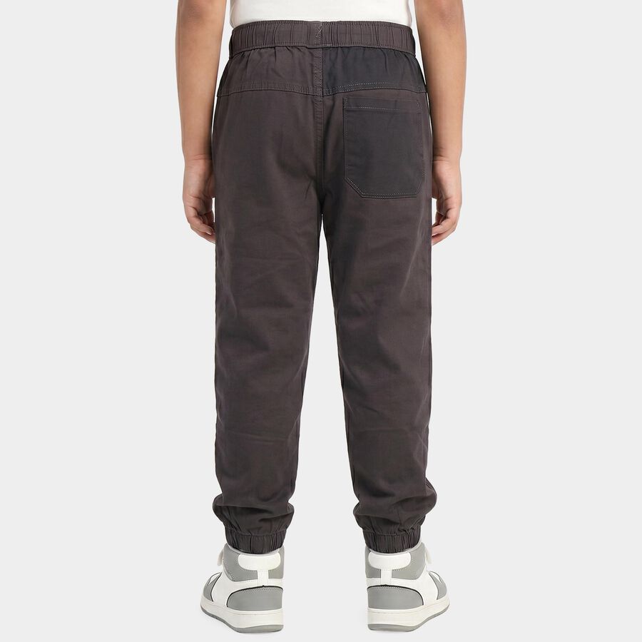 Boys' Dark Grey Regular Fit Cargo Jogger Trousers, गहरा ग्रे, large