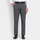Men's Slim Fit Formal Trousers, गहरा ग्रे, small image number null
