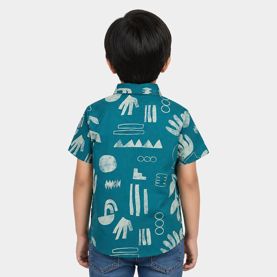 Boys' Casual Shirt, मध्यम नीला, large