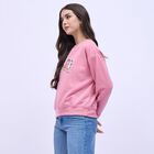 Women's Soft Pink Crew Neck Casual Sweatshirt, गुलाबी, small image number null